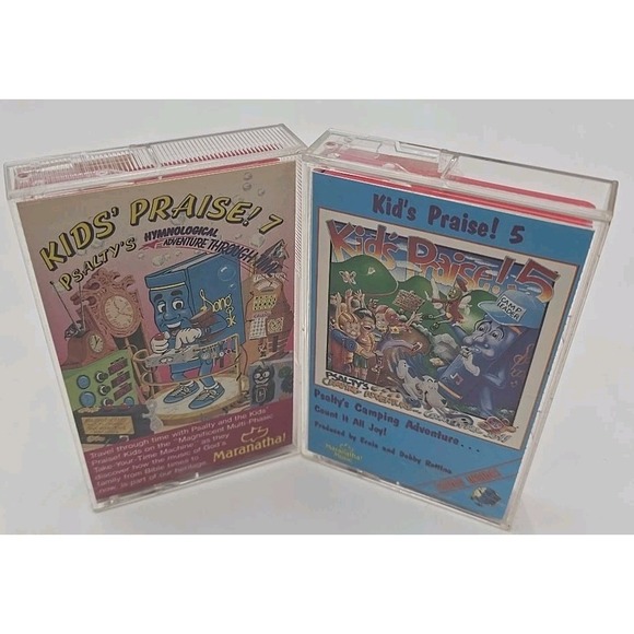 Kids Praise 5 & 7 Cassette Maranatha Music Worship 1980's